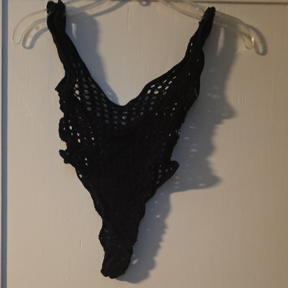 Chic Black Mesh Chemise